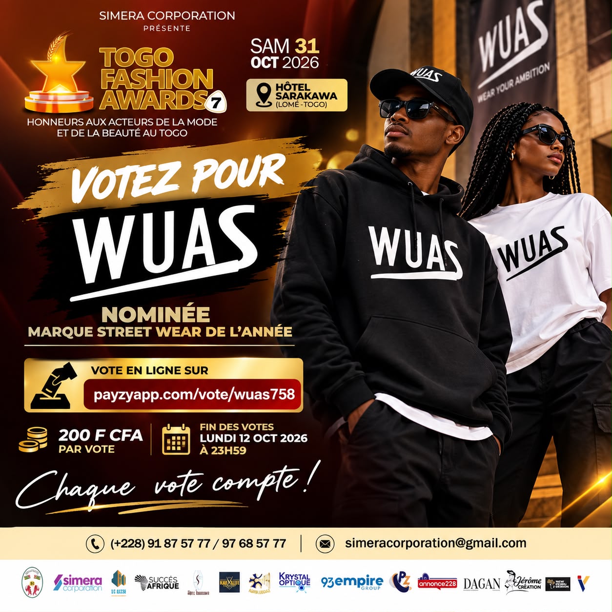 WUAS nominée aux TOGO FASHION AWARDS 2026 - Image 1